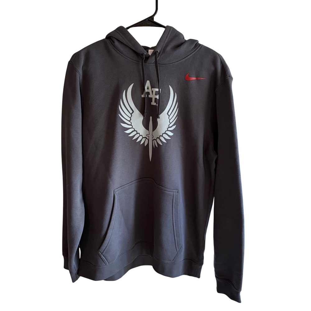 Nike Team Apparel Track & Field Hoodie Gray Pullover Men’s Large AF Wings